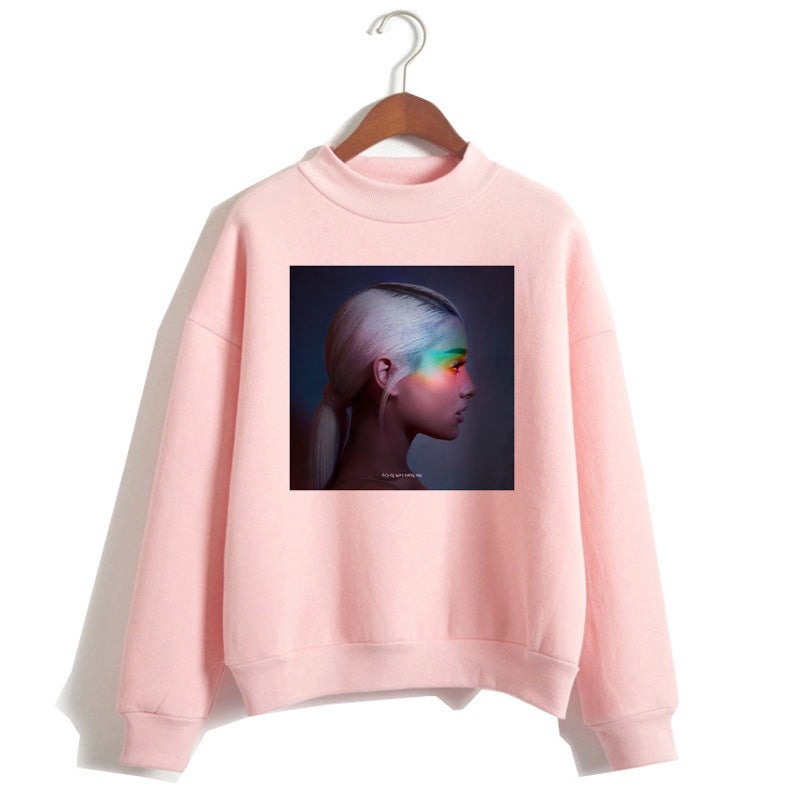 Ariana Grande Inspired Pink Plush Hoodie Women Figure 