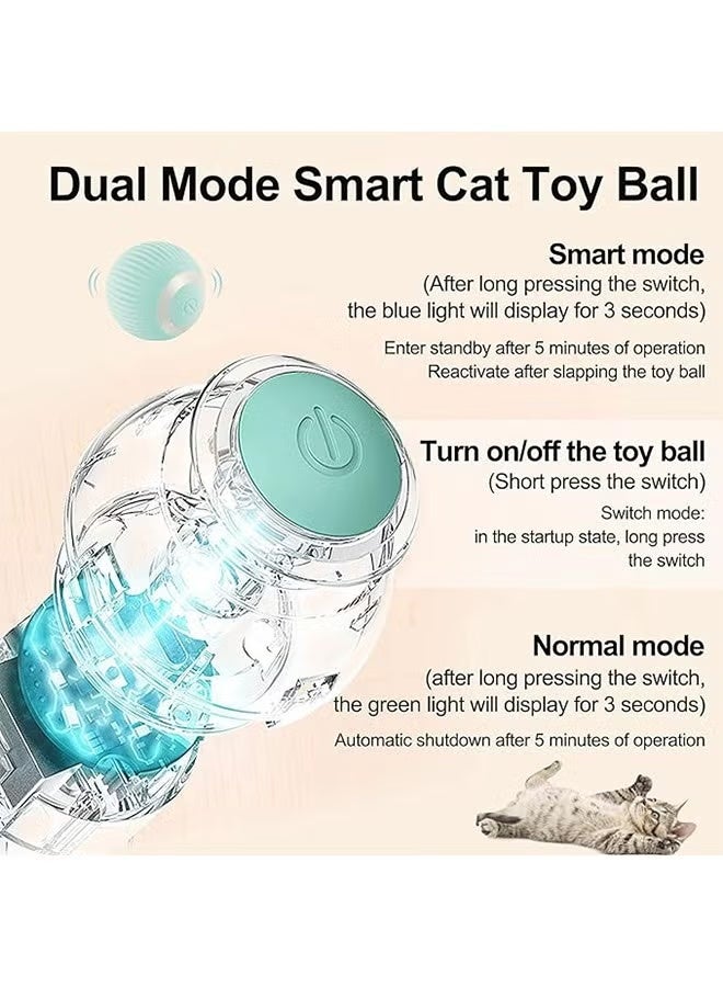 Interactive Cat Toy Ball, Intelligent Indoor Automatic Moving Ball Puzzle Dispel Boredom USB Charging Pet Toy - Image 3