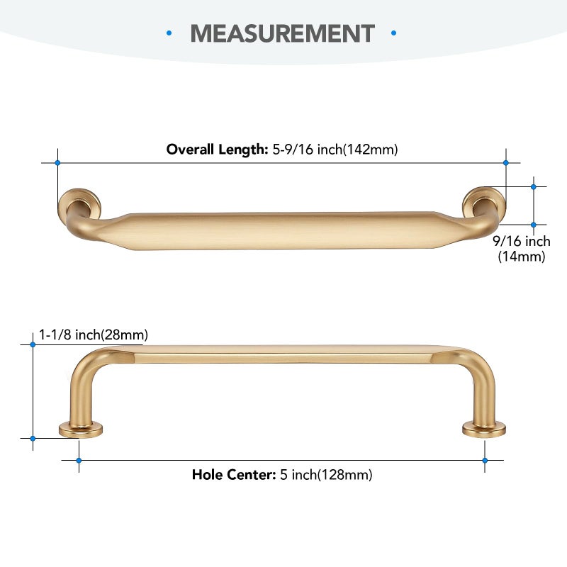 HOME EDIT 10 Pack 5 Inch Champagne Bronze Cabinet Handles Solid Zinc Alloy Pulls for Kitchen, Bathroom, Dresser & Closet Cabinets Hardware - Image 2