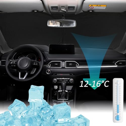 ROCCS Foldable Windshield Sunshade fit for 2019 2020 2021 2022 2023 2024 2025 GMC Sierra 1500 2500 3500 SLT AT4 Denali,Front Window Sun Shade Shield Cover UV Ray Reflector Sun Visor - Image 5