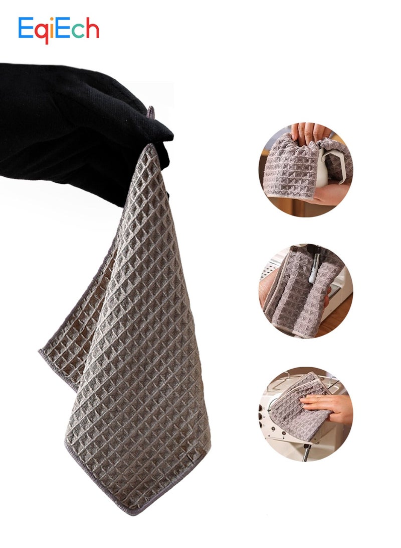 EqiEch Coffee Towel 30*30cm Waffle Texture Cleaning Cloth For Coffee Tools Coffee Tables(Gray) - Image 1