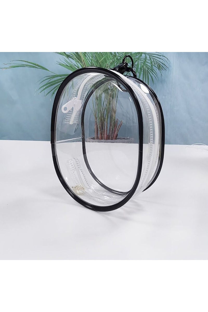 حقيبة تخزين شفافة سوداء من مادة PVC، صندوق عرض دمى صغير، حقيبة خارجية، هدية، 10 سم