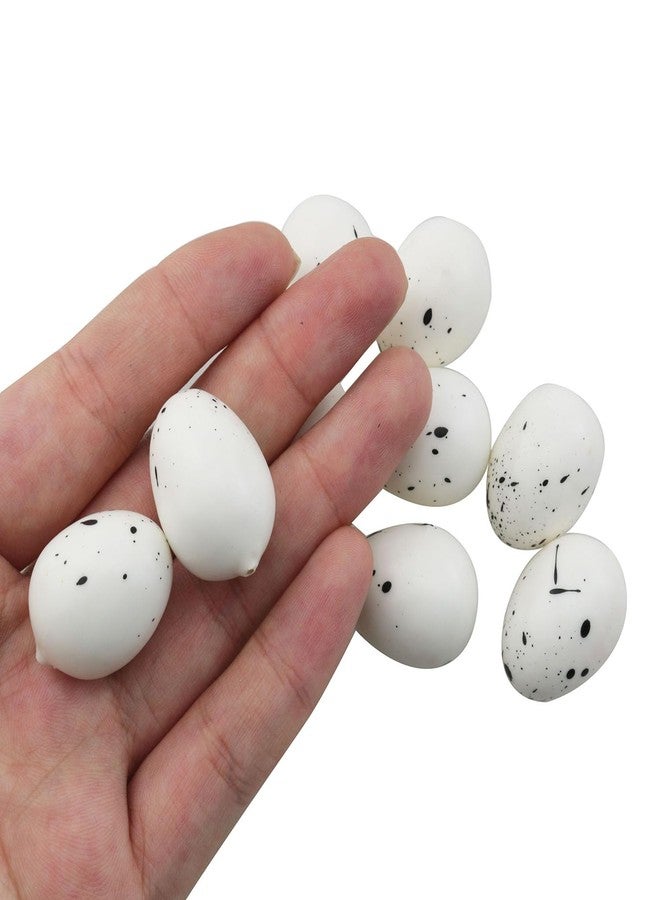 TAODAN 20PCS Faux Spotted Foam Quail Eggs Artificial Bird Eggs Craft Home Garden Ornaments Length 2.5cm/0.98 inch Suitable for Wedding Decorations Party Accessories Photography Props White - Image 3