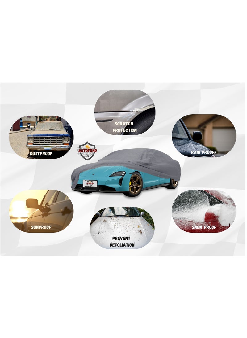 Zipporah All Weather Premium Lightweight 6-Layers Protective Car Cover 210T Compatible for 2018-2025 Porsche Taycan with Left Driver Side Door Zipper, Security Lock and Mirror Pockets - Image 5