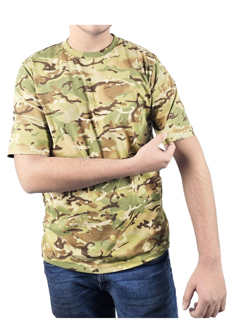 Selecta Now - Mens T Shirt Camouflage Green 100% Combed Cotton Comfortable T Shirt Tank Top & Tees - Image 1