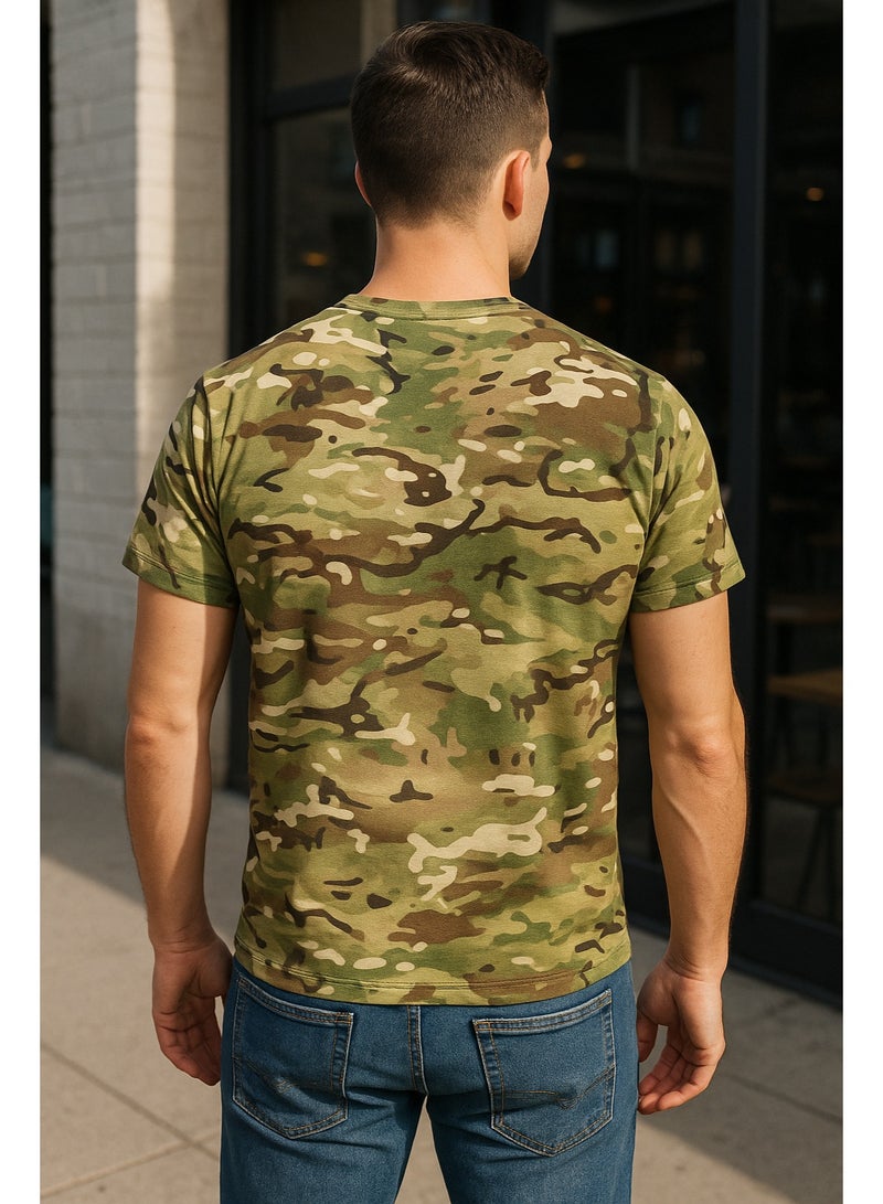 Selecta Now Mens T Shirt Camouflage Green 100% Combed Cotton Comfortable T Shirt Tank Top & Tees  - Image 2