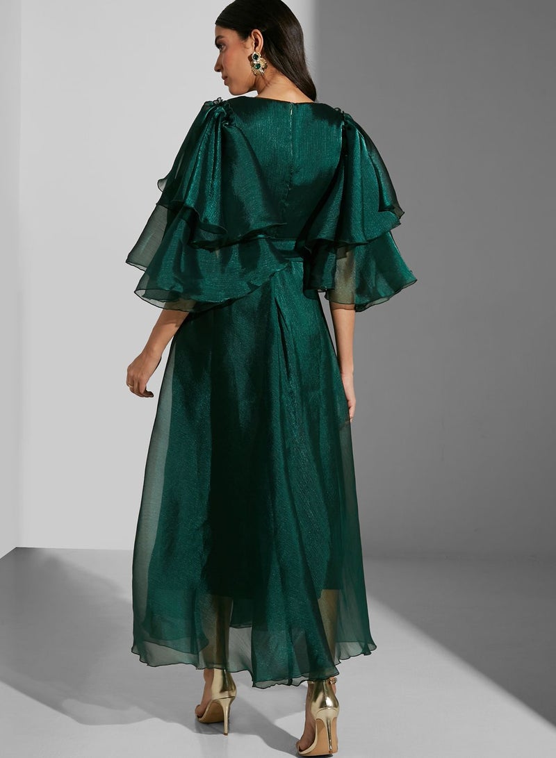 Namshi x Emerald Ruffle Sleeve Dress - Image 2