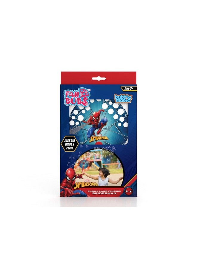 Bubble Magic FanBubs Spiderman Theme|Thick Viscous Concentrate Solution Pouches with HandFan|Just Dip, Wave& Play|Bubble Maker|Birthday & Return Gifts for Kids 3yrs+|Outdoor Indoor Toy|Made in India - Image 1