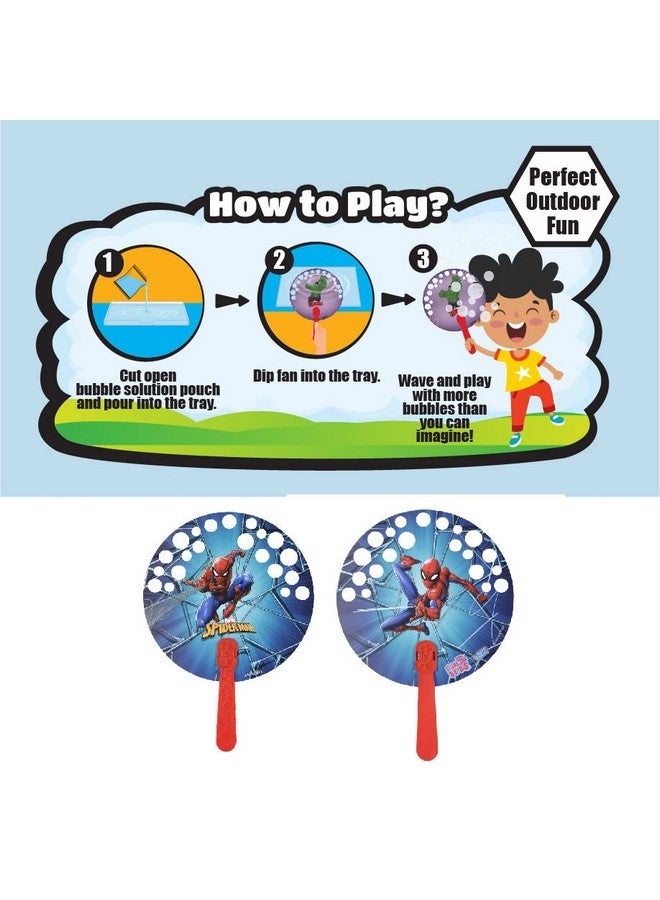 Bubble Magic FanBubs Spiderman Theme|Thick Viscous Concentrate Solution Pouches with HandFan|Just Dip, Wave& Play|Bubble Maker|Birthday & Return Gifts for Kids 3yrs+|Outdoor Indoor Toy|Made in India - Image 3