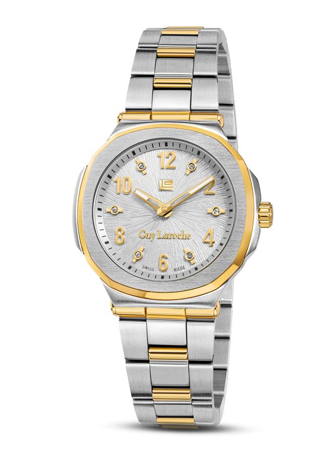 Guy Laroche Charlie 33mm Women's Swiss Quartz Watch with White-Silver Dial & Two-tone Plated Bracelet - Image 1