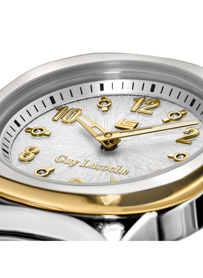 Guy Laroche Charlie 33mm Women's Swiss Quartz Watch with White-Silver Dial & Two-tone Plated Bracelet - Image 3