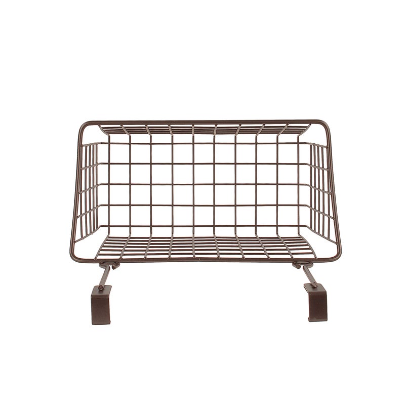 Spectrum Hanging Baskets for Organizing (Medium, Bronze) - Grid Over the Cabinet Wire Basket for Kitchen or Bathroom - Door Hanging Storage Organizer for Cleaning Supplies, Washcloths, & Hand Towels - Image 4