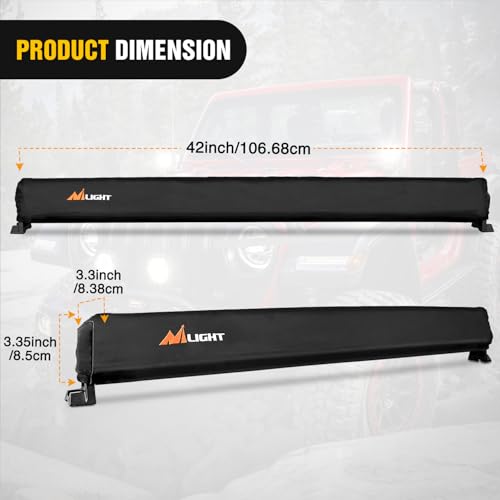 Nilight LED Light Bar Cover 42 Inches Black Nylon Protective Sleeve Universal Fit Straight and Curved Bar Waterproof Dustproof ScratchProof Light Cove for Driving Off Road Lights - Image 3