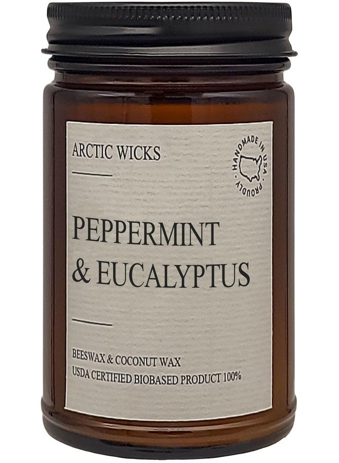 Arctic Wicks شمعة النعناع والأوكالبتوس من آركتيك ويكس | مرطبان كهرماني 9 أونصة | شموع معطرة مصنوعة يدويًا من شمع العسل وجوز الهند الطبيعي من آركتيك ويكس | هدية مثالية لمحبي المنتجعات الصحية، غير سامة، معتمدة 100% من مصادر حيوية معتمدة من وزارة الزراعة الأمريكية - Image 1