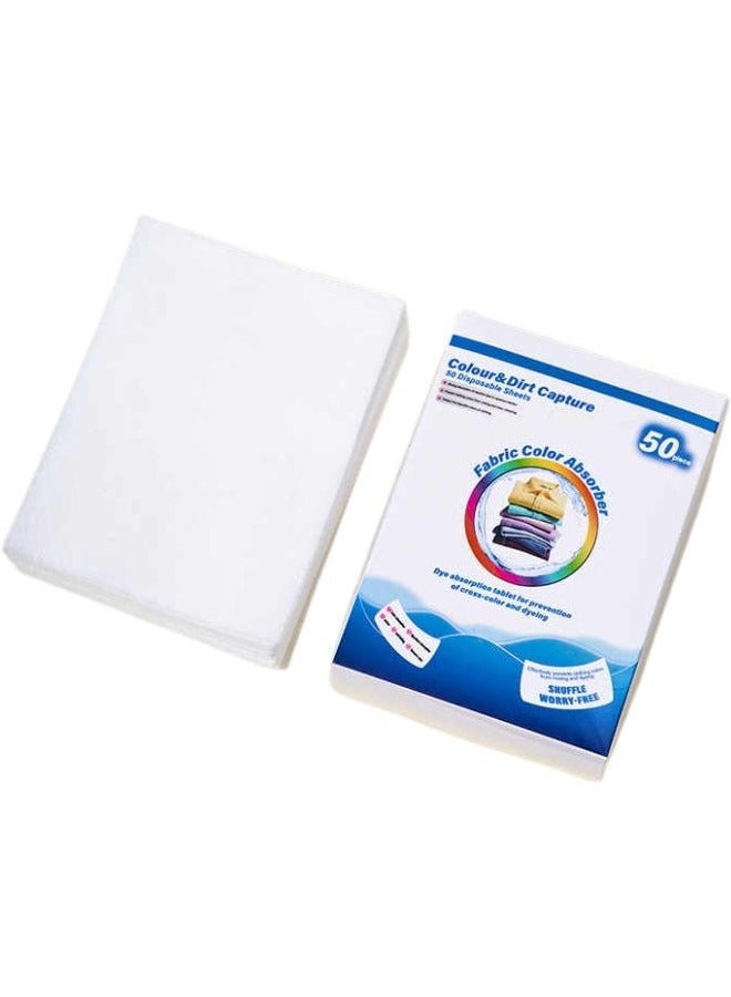 مزيل تشابك الألوان والأوساخ، 50 ورقة من مناديل غسيل لإزالة تشابك الألوان والأوساخ - Image 4
