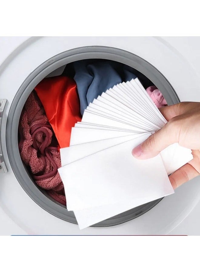 مزيل تشابك الألوان والأوساخ، 50 ورقة من مناديل غسيل لإزالة تشابك الألوان والأوساخ - Image 3