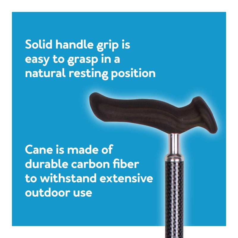 Carex Comfort Walking Cane with an Ergonomic Extra Comfortable Grip, Dark Gray - Image 4