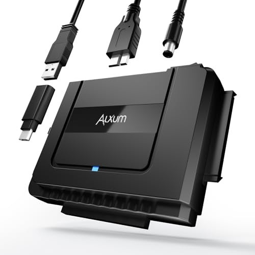 ALXUM محول SATA إلى USB 3.0 - قارئ محرك الأقراص الخارجي محول استرداد للقرص الصلب العالمي 2.5" 3.5" HDD SSD محرك بصري، مجموعة نقل محول القرص الصلب SATA IDE 2.5/3.5 بوصة متضمنة طاقة 12V 2A - Image 1