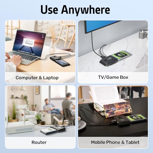 ALXUM محول SATA إلى USB 3.0 - قارئ محرك الأقراص الخارجي محول استرداد للقرص الصلب العالمي 2.5" 3.5" HDD SSD محرك بصري، مجموعة نقل محول القرص الصلب SATA IDE 2.5/3.5 بوصة متضمنة طاقة 12V 2A - Image 5