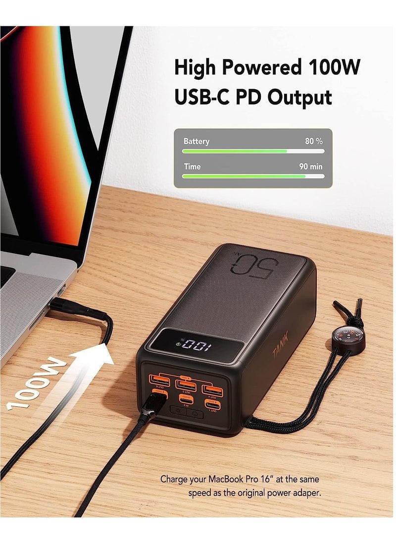 VEGER - VEGER Power Bank 56000mAh, 100W PD/QC3.0 Portable Charger High Capacity Fast Charging USB C Battery Pack with Cables & LED Display and 3 gear Strong Flashlights & Compass for Outdoors - Image 1