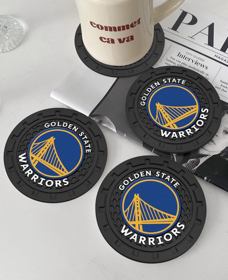 EMIJOY Warriors Car Cup Holder Coasters,GS Warriors Car Cup Coasters for Cup Holder,2pc Car Cup Holder Insert,Basketball Stuffs for Cars,Anti-Split Dust Proof Car Cup Mat,Silicon Car Coasters,2.75'' - Image 5