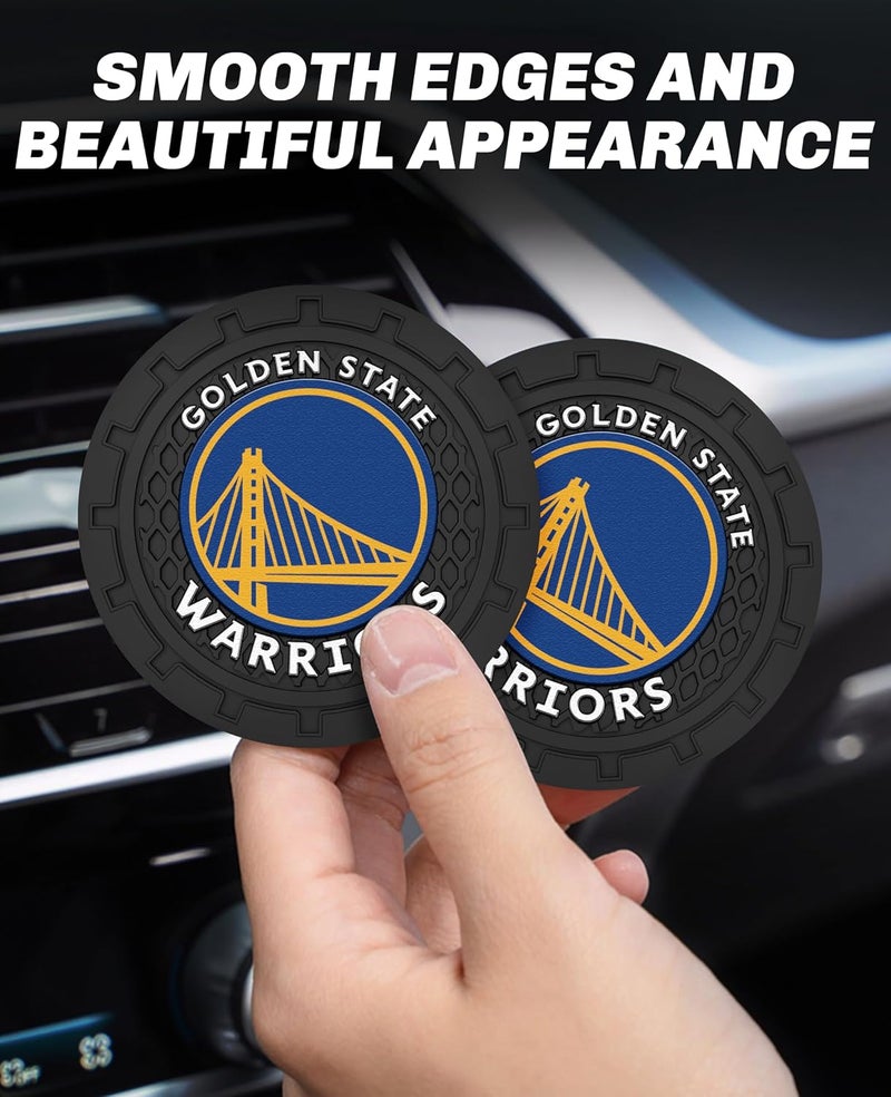 EMIJOY Warriors Car Cup Holder Coasters,GS Warriors Car Cup Coasters for Cup Holder,2pc Car Cup Holder Insert,Basketball Stuffs for Cars,Anti-Split Dust Proof Car Cup Mat,Silicon Car Coasters,2.75'' - Image 4