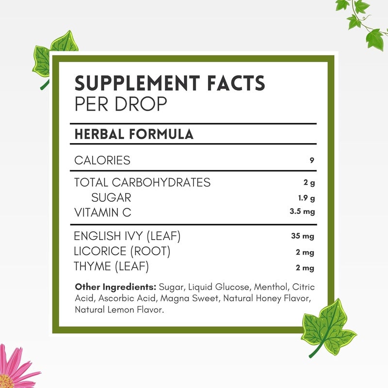 Herbion Naturals Ivy Leaf Cough Drops with Thyme Licorice Honey Lemon Flavor Soothes Cough for Adults Children Over 6 Years 25 Drops Pack of 1 - Image 5