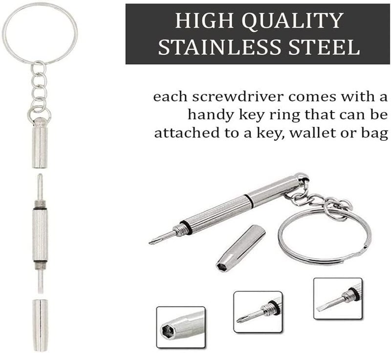 Flipco Flipco 2 Pieces of 3 In 1 Screwdriver Phone Watch Eyeglass Repair Screwdriver Kit with Keychain Portable Hand Tools Cross Star (Pack of 2)  - Image 5