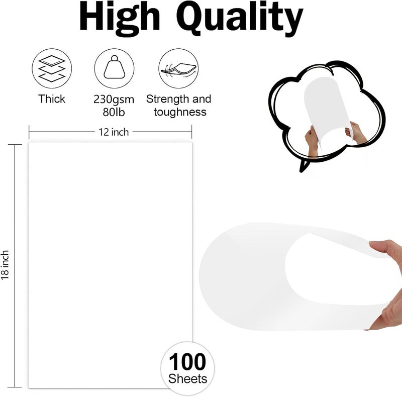 Goefun 12x18 White Card Stock Paper 100 Sheets, 80lb Premium Heavy Cardstock, Goefun Thick Printer Paper Cardstock for Arts and Crafts, Posters, Brochures, Menus, Cards, Covers - Image 2