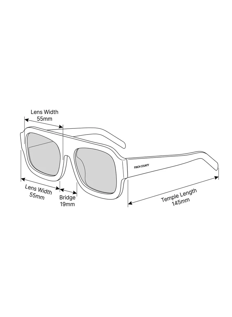 Finch County DUNE-Havana ACETATE FLAT TOP SUNGLASSES FOR MEN & WOMEN From FINCH COUNTY WITH UV- 400 PROTECTION  | Best Price UAE
