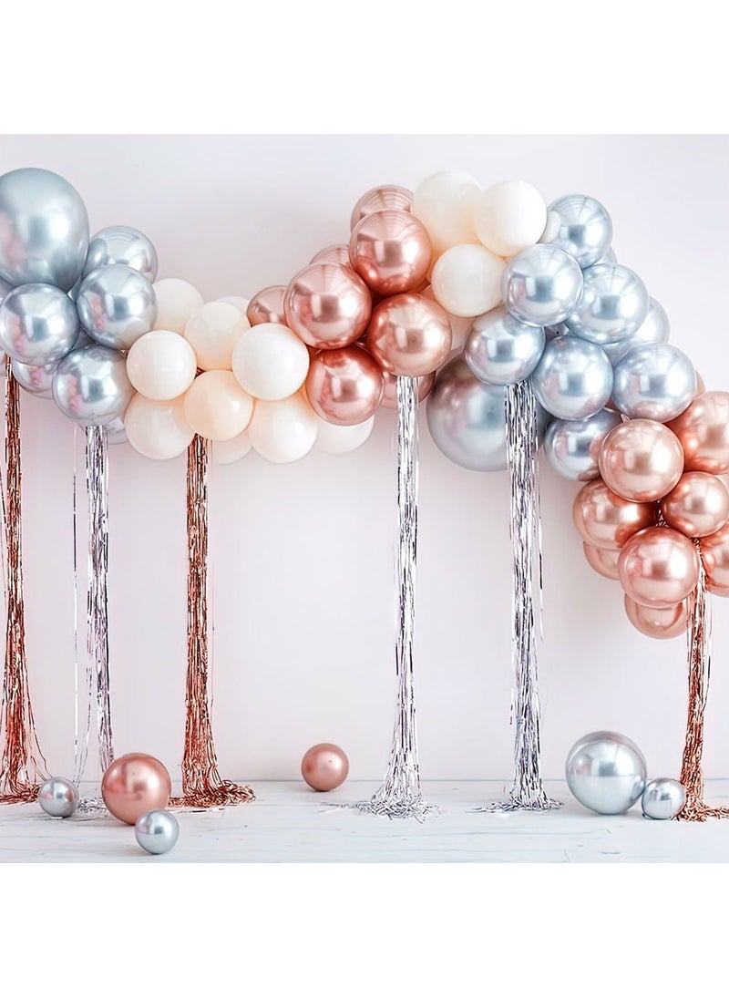 جينجر راي طقم قوس البالونات من اللاتكس باللون الفضي والذهبي والوردي والأبيض، 5 أمتار، اصنعها بنفسك - Image 2