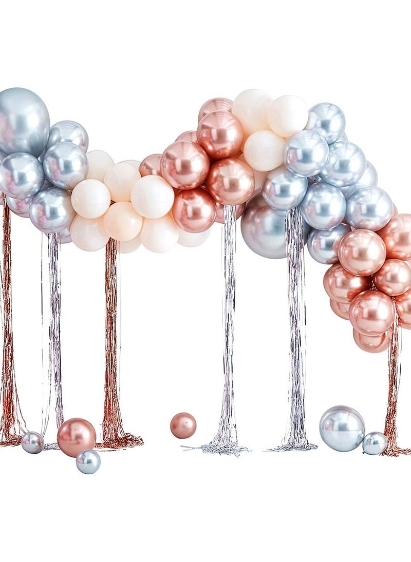 جينجر راي طقم قوس البالونات من اللاتكس باللون الفضي والذهبي والوردي والأبيض، 5 أمتار، اصنعها بنفسك - Image 1