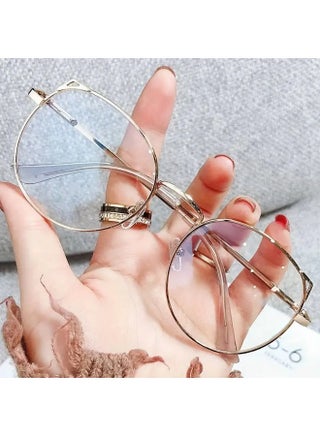 Fashion new cat ear oval glasses white flat mirror plain and lovely tide glasses frame. (Includes eyeglass case)
,blue lighe blocking glasses,eyeglasses - view 5