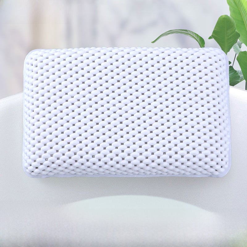 Factory wholesale foam sponge bath pillow with suction cup bathroom pillow hotel swimming pool non-slip small pillow washable headrest(Blue, Long 29 * wide 19cm * 2 large suction cups) - Image 2