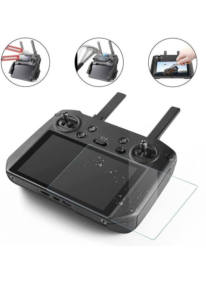 سجيت - حامي شاشة لجهاز تحكم الطائرة بدون طيار، قطعتان لجهاز تحكم DJI RC Pro وجهاز تحكم DJI الذكي، زجاج مقوى مضاد للخدش لطائرات مافيك 3 برو/3/كلاسيك، ميني 2، إير 2S، مافيك إير 2/2 برو/2 زوم، ملحقات DJI مافيك 3 - Image 1