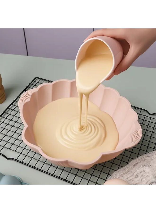Pink Silicone Scallop Shell Cake Mold Double Ear Design Easy Release Reusable - Image 5