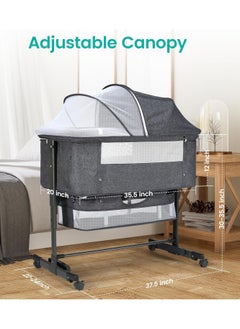 ACPLAY Baby Bassinet with Adjustable Heights, Convenient Storage, and Easy Mobility – Your Perfect Sleep Solution  - Image 4