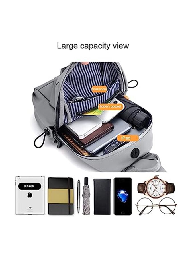 Arabest Crossbody Backpack, Lightweight Shoulder Bag for Men Women, Adjustable Strap Backpack Chest Bag, With USB Charger Port, Scratch-Resistant, Waterproof, For Outdoor Hiking, Traveling, Cycling - Image 3
