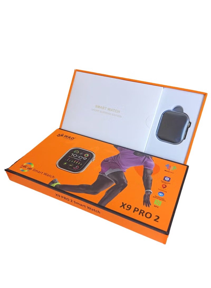 W&O X9 Pro 2 Smart Watch, Water Resistant, with 2.2-inch Super AMOLED Screen - Off-White - Image 3