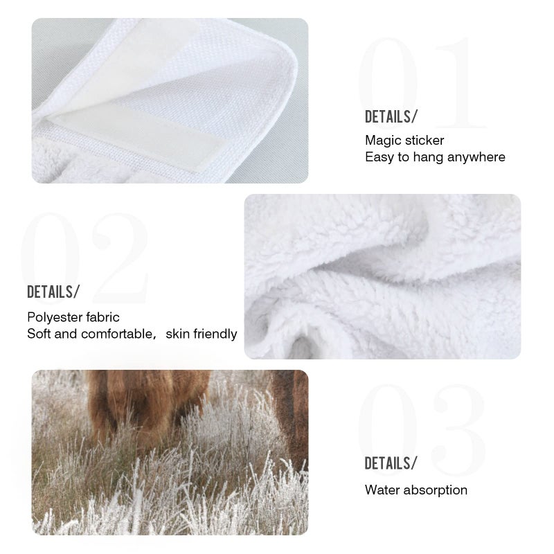 JUNZAN JUNZAN Scottish Highland Cow Kitchen Hand Towel 2Pieces Super Soft Absorbent Western Deco Hanging Tie Towels Dishcloth for Bathroom Tea Bar Tabletop Farmhouse Beach - Image 4