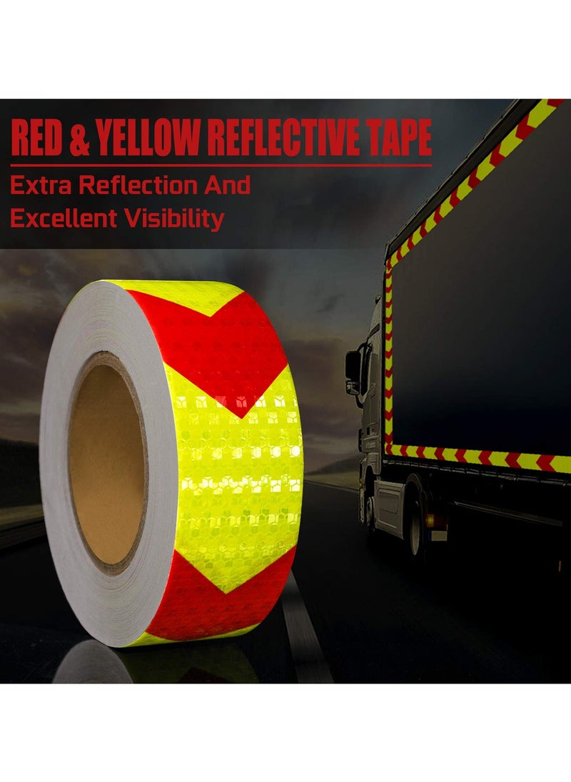 SYOSI Arrow Reflective Safety Tape Caution Reflector Waterproof Outdoor Conspicuity Tape High Visibility Adhesive Reflective Tape for Vehicles Trailers Boats Signs 2Pack  - Image 2