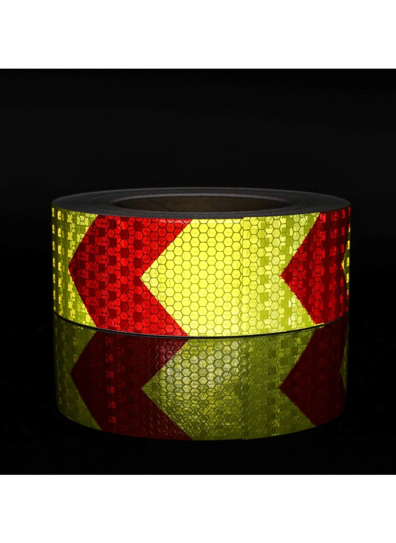 SYOSI Arrow Reflective Safety Tape Caution Reflector Waterproof Outdoor Conspicuity Tape High Visibility Adhesive Reflective Tape for Vehicles Trailers Boats Signs 2Pack  - Image 5