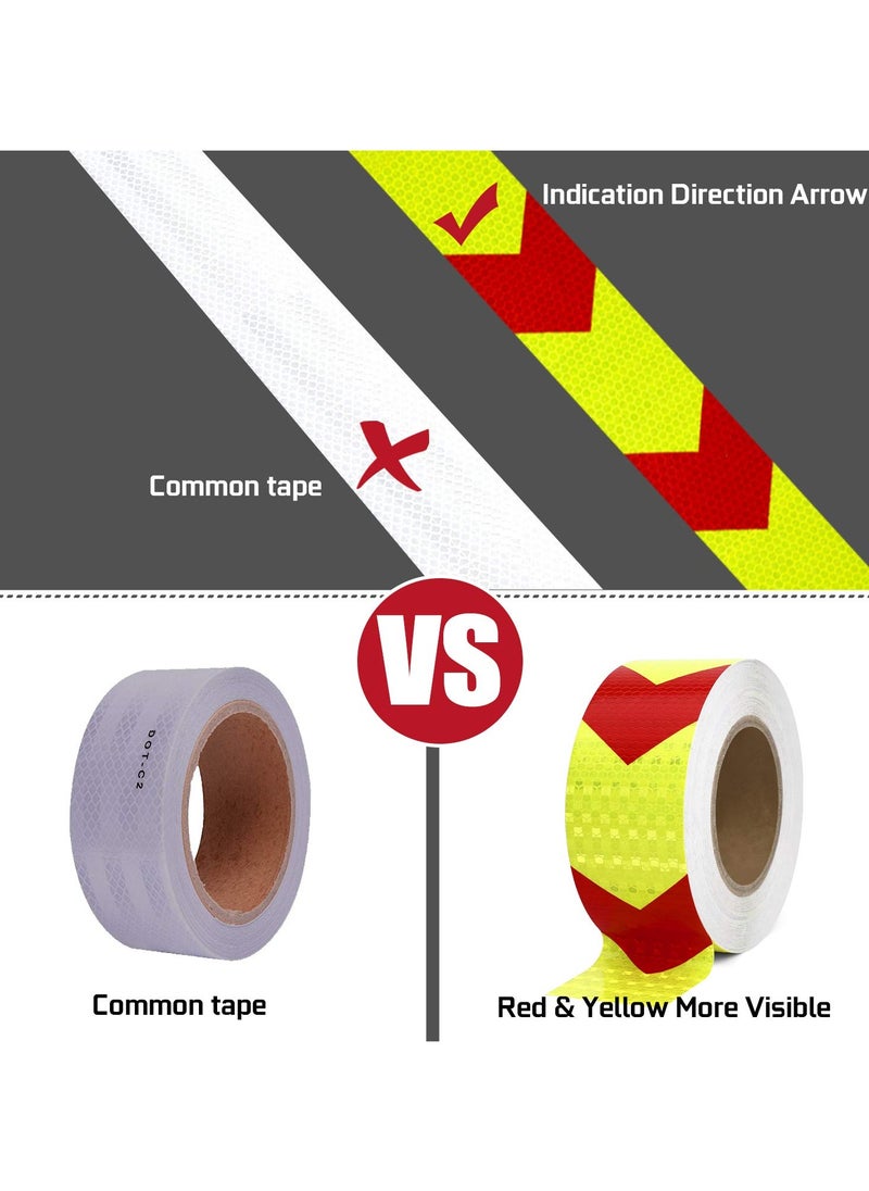 SYOSI Arrow Reflective Safety Tape Caution Reflector Waterproof Outdoor Conspicuity Tape High Visibility Adhesive Reflective Tape for Vehicles Trailers Boats Signs 2Pack  - Image 4