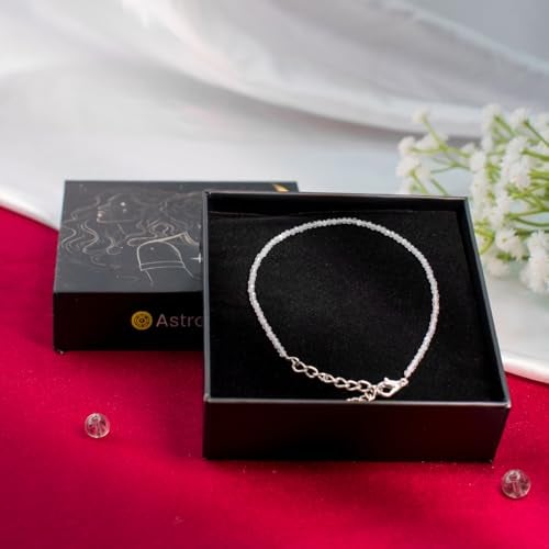 Astrotalk Clear Quartz Anklet | Master Healer Stone for Energy, Focus & Positivity | Clear Quartz Anklet for Women | Spiritual Jewellery for Women | Valentine Gift for Girlfriend - Image 5