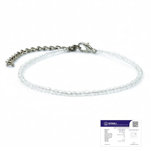 Astrotalk Clear Quartz Anklet | Master Healer Stone for Energy, Focus & Positivity | Clear Quartz Anklet for Women | Spiritual Jewellery for Women | Valentine Gift for Girlfriend - Image 1