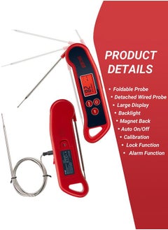 INKBIRD Instant Read Food Thermometer Meat Thermometer for Kitchen Cooking BBQ Oven Baking with 2 Detachable Wired Probe BG-HH2P Cooking Thermometer  - Image 5