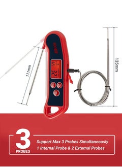 INKBIRD Instant Read Food Thermometer Meat Thermometer for Kitchen Cooking BBQ Oven Baking with 2 Detachable Wired Probe BG-HH2P Cooking Thermometer  - Image 4