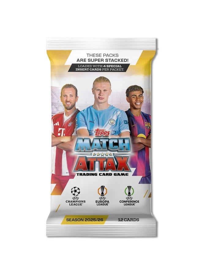 Topps Match Attax UCC 2025/2026 Collectible Football Trading Cards, Full Box with 32 Packets, 384 Cards with 4 Special Insert Cards per Pack, Officially Licensed Product - Image 2