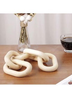 ZVEV Wood Chain Link Decor 5 Link Wooden Decorative Chain Accents Coffee Table Shelf Decor Aesthetic Living Room  - Image 4