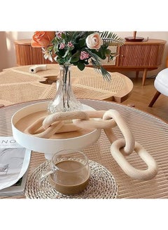 ZVEV Wood Chain Link Decor 5 Link Wooden Decorative Chain Accents Coffee Table Shelf Decor Aesthetic Living Room  - Image 5